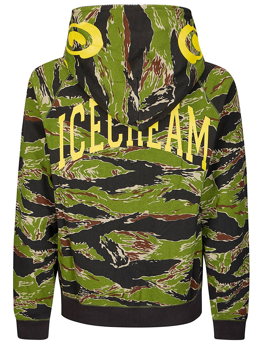 Icecream Smiley Tiger Stripe Full Zip-Through Hood