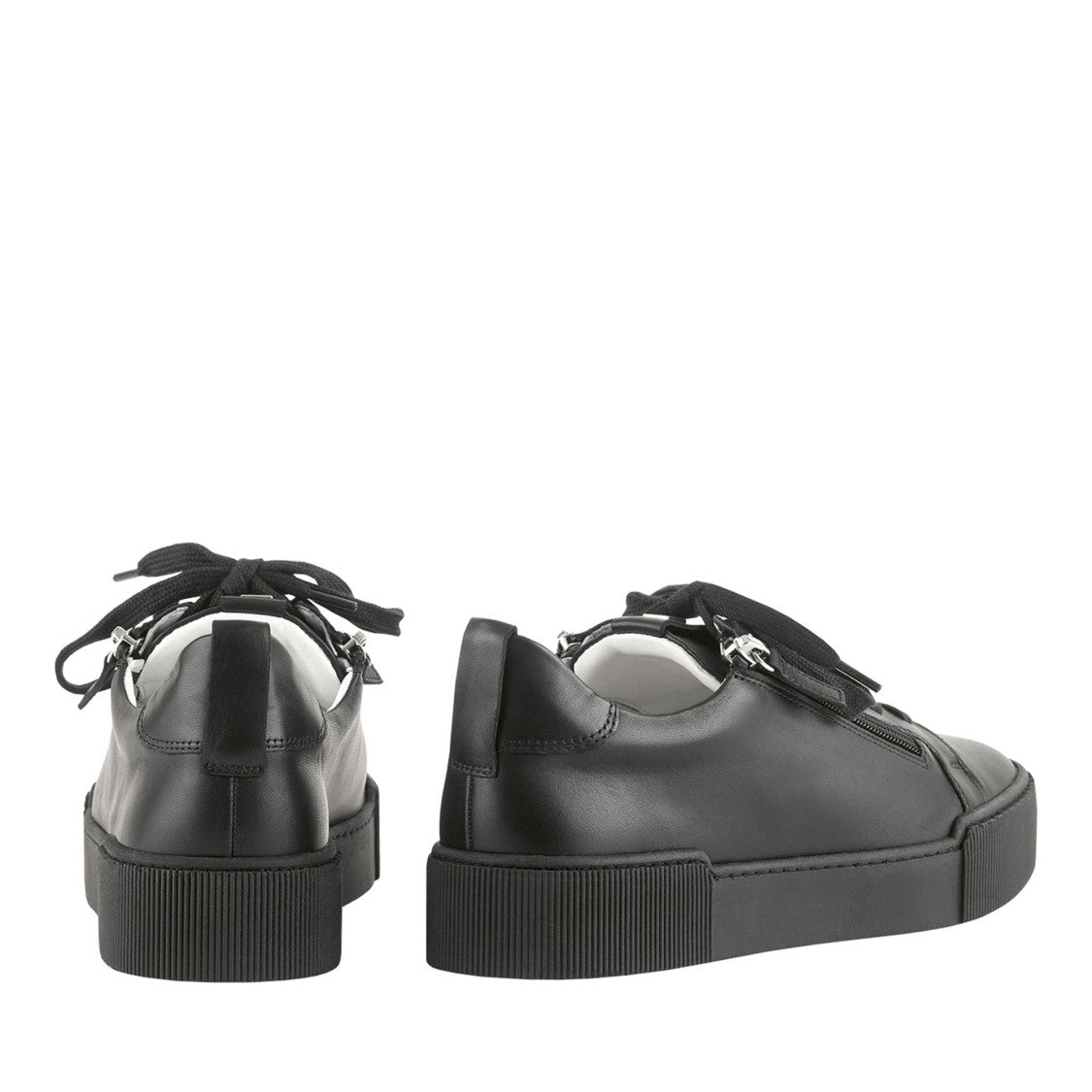 Högl Black Leather Wedge Sneakers