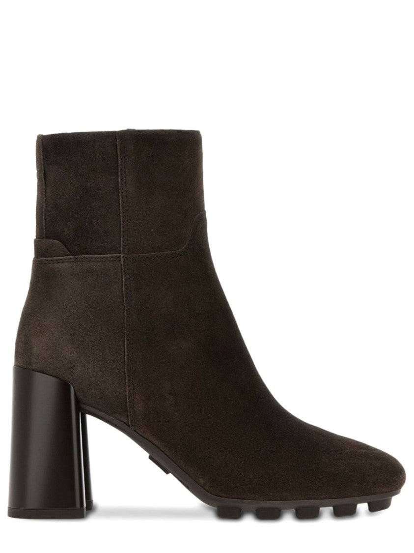 Hogan Ankle Boots With Rounded Toe And Side Zipper Closure