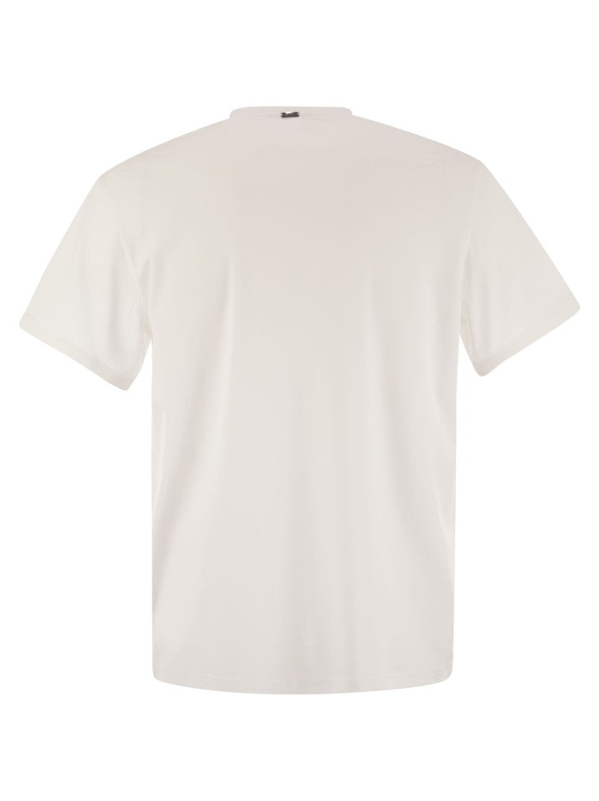 Herno Resort T-Shirt In Cotton And Light Stretch Nylon