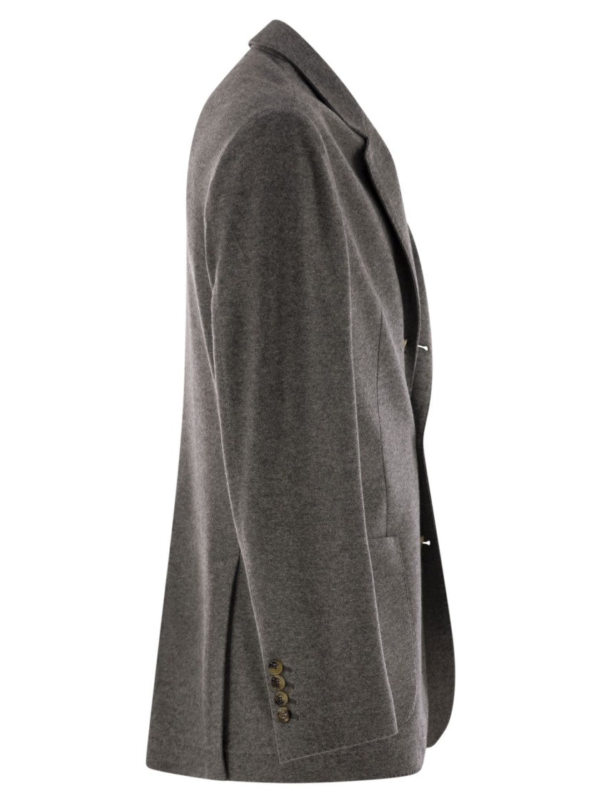 Brunello Cucinelli Cashmere Jersey Blazer With Patch Pockets