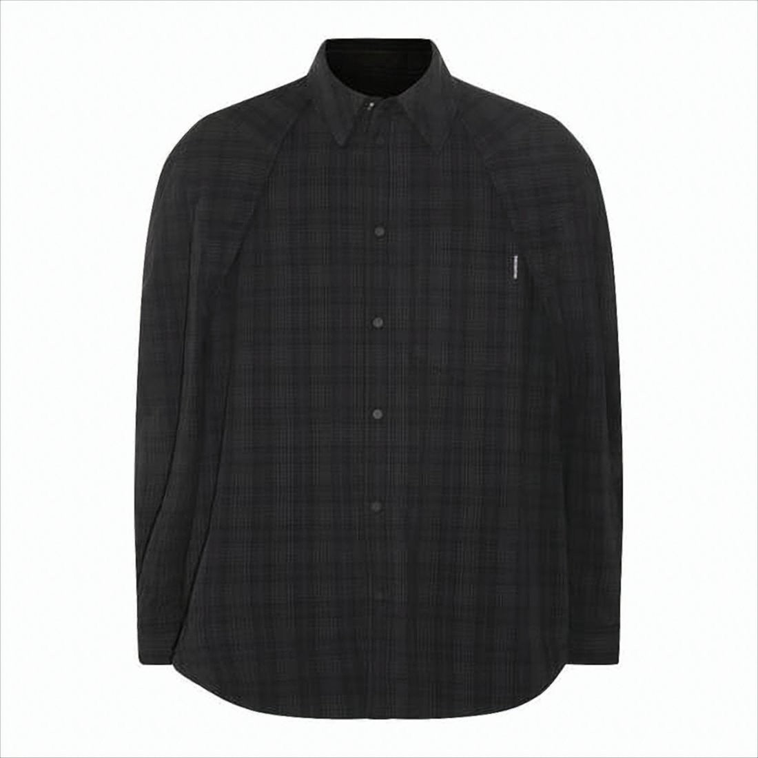 Balenciaga Dark Plaid Long-Sleeve Shirt