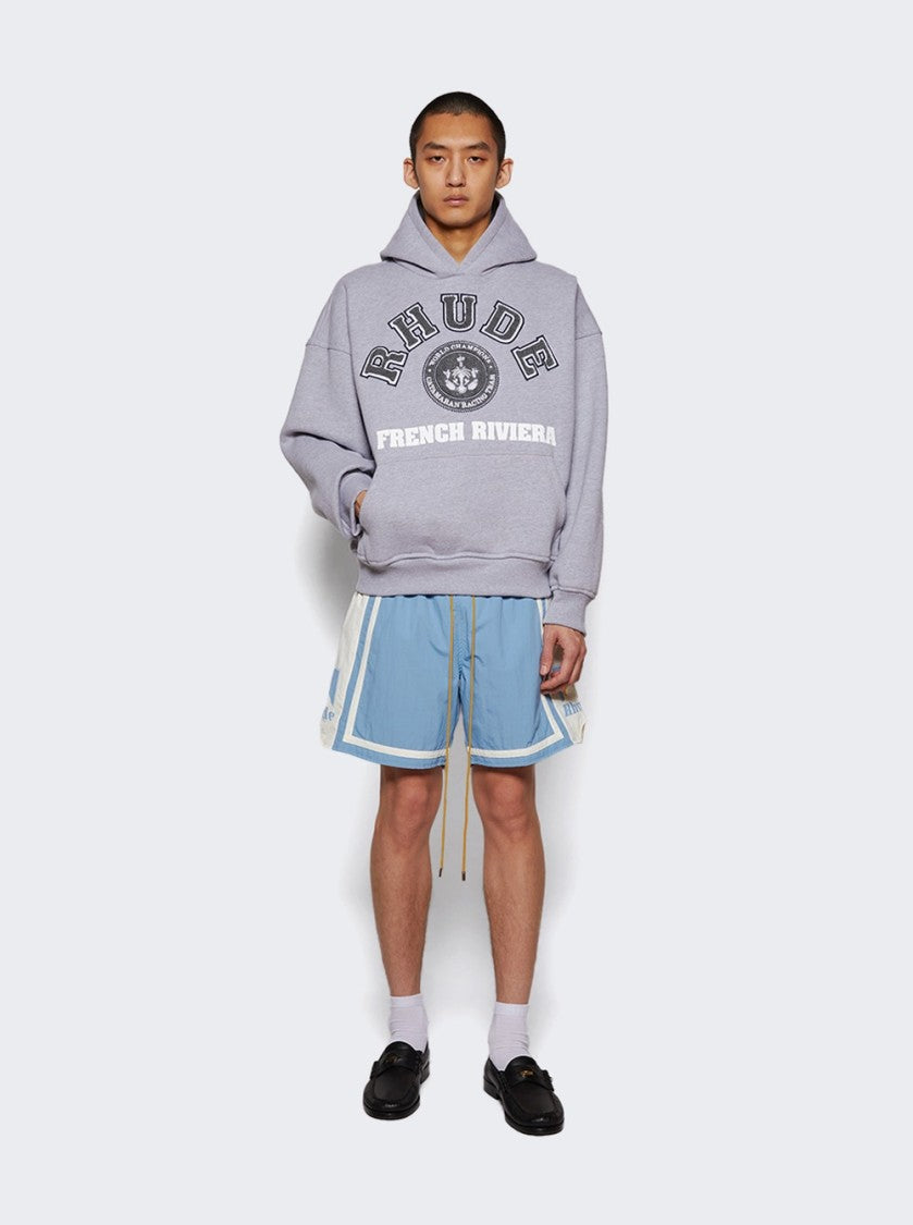 Rhude French Riviera Patch Hoodie Heather Grey