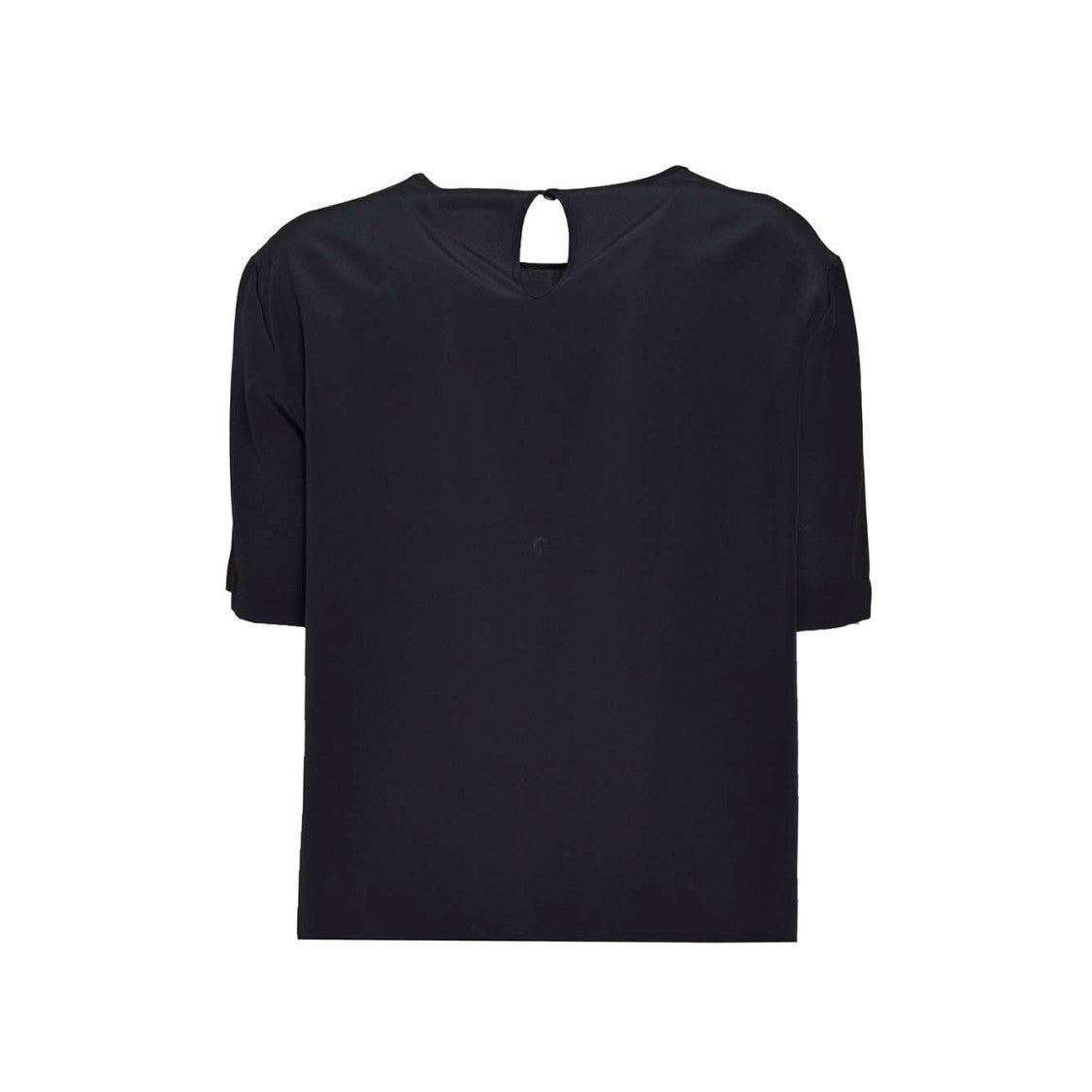 Barba Black Silk Crewneck Blouse