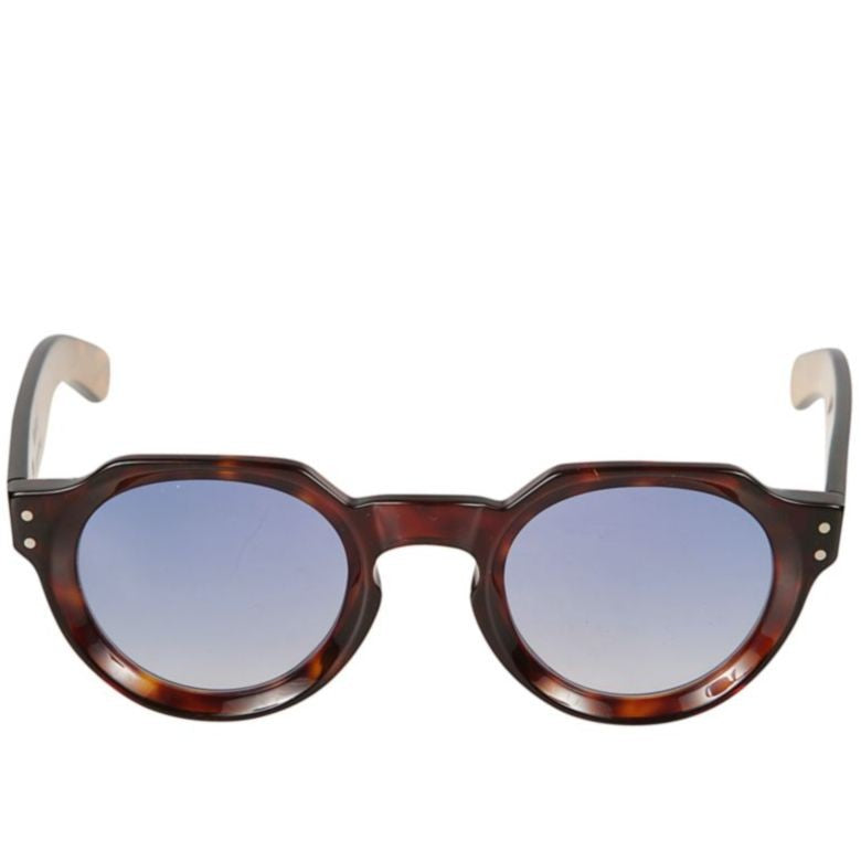 Kador Spike Tortoiseshell Patterned Sunglasses With Gradient Blue Lenses