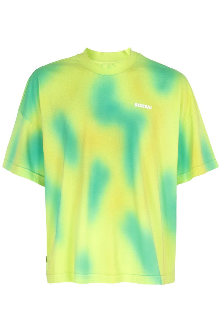 Bonsai Yellow/Green Tie-Dye Effect Cotton T-Shirt
