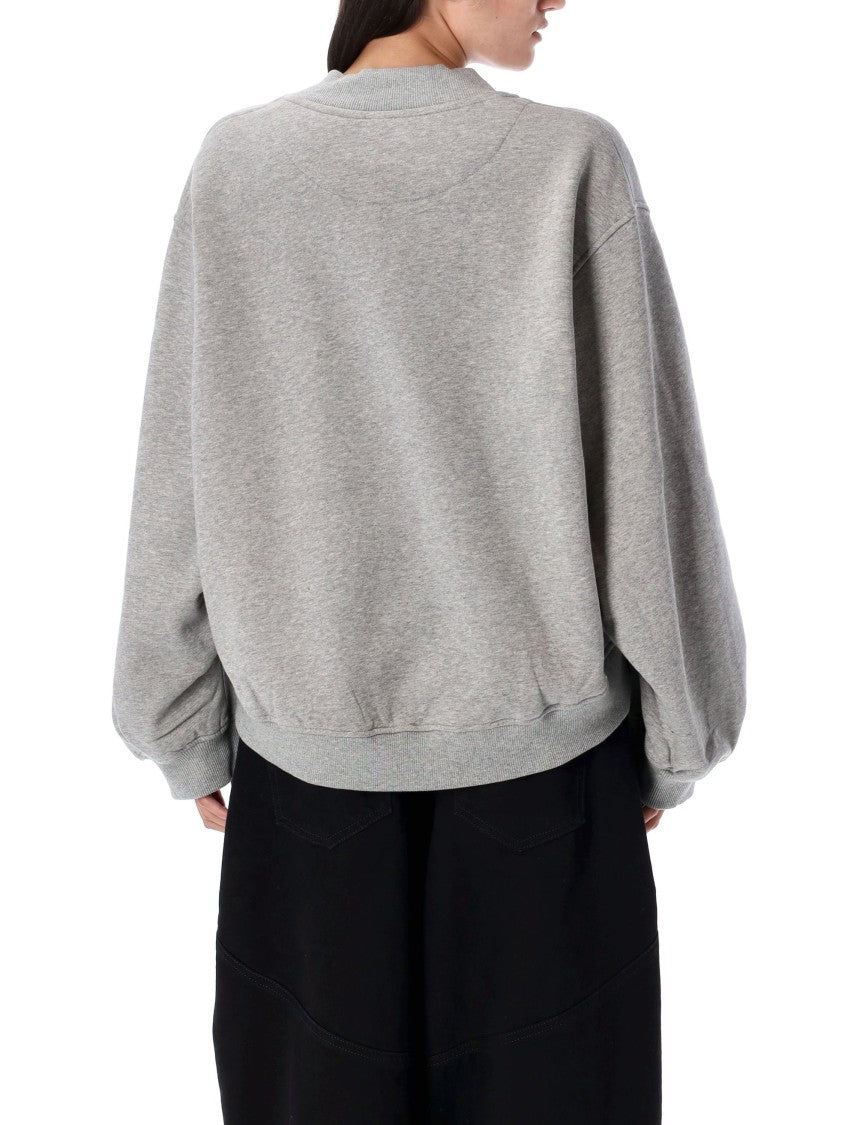 The Attico Deep V-Neck Sweatshirt With Balloon Sleeves