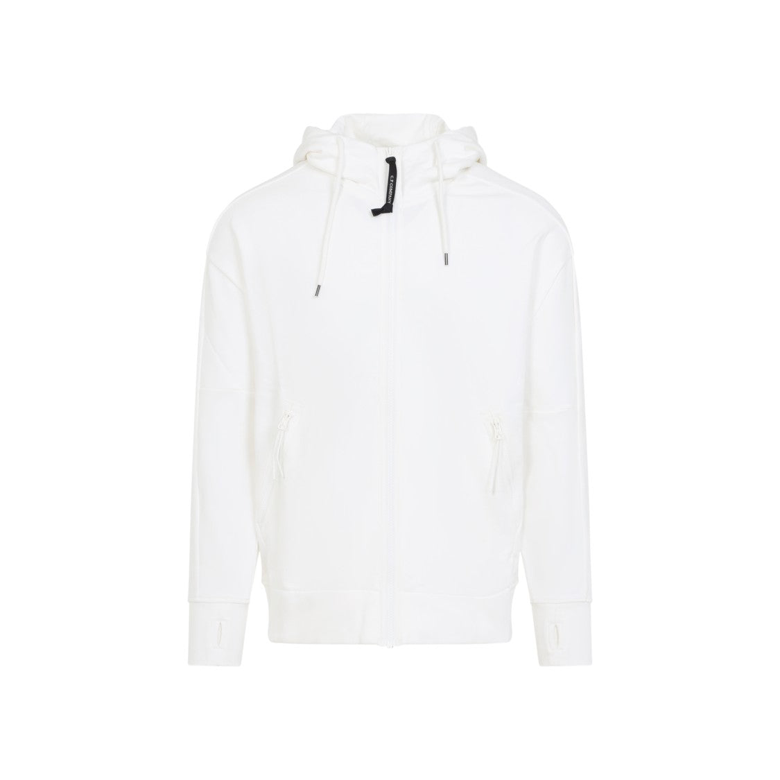C.P. Company Open White Cotton Hoodie