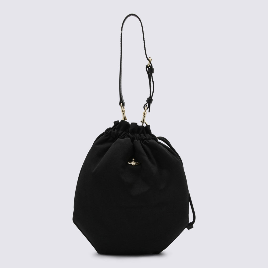 Vivienne Westwood Minimalist Black Drawstring Bag With Adjustable Strap