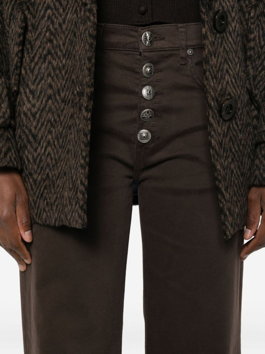 Dondup High-Rise Wide-Leg Jeans With Button Fly Closure