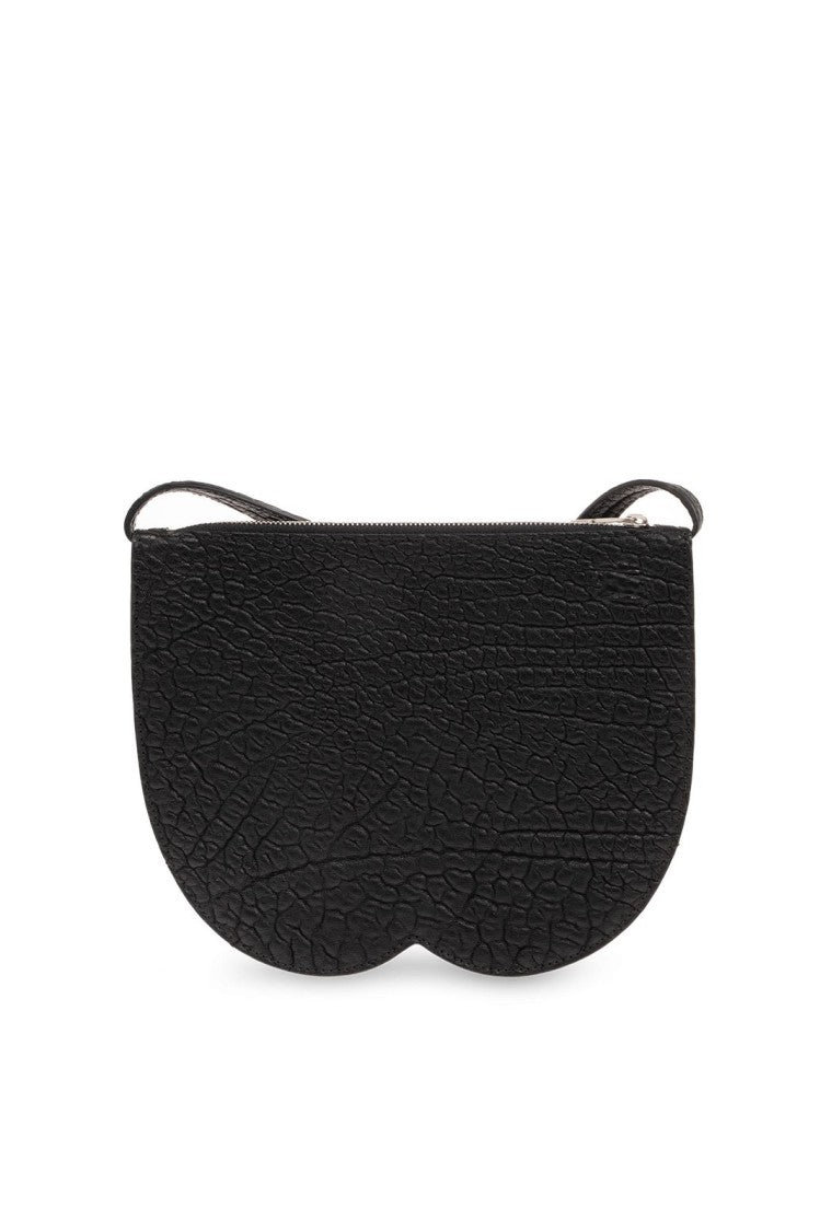Burberry Textured Leather Clutch With Scalloped Edge