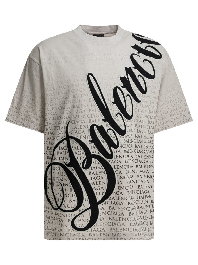 Balenciaga Dropped Shoulder Oversized T-Shirt With Bold Graphic Print