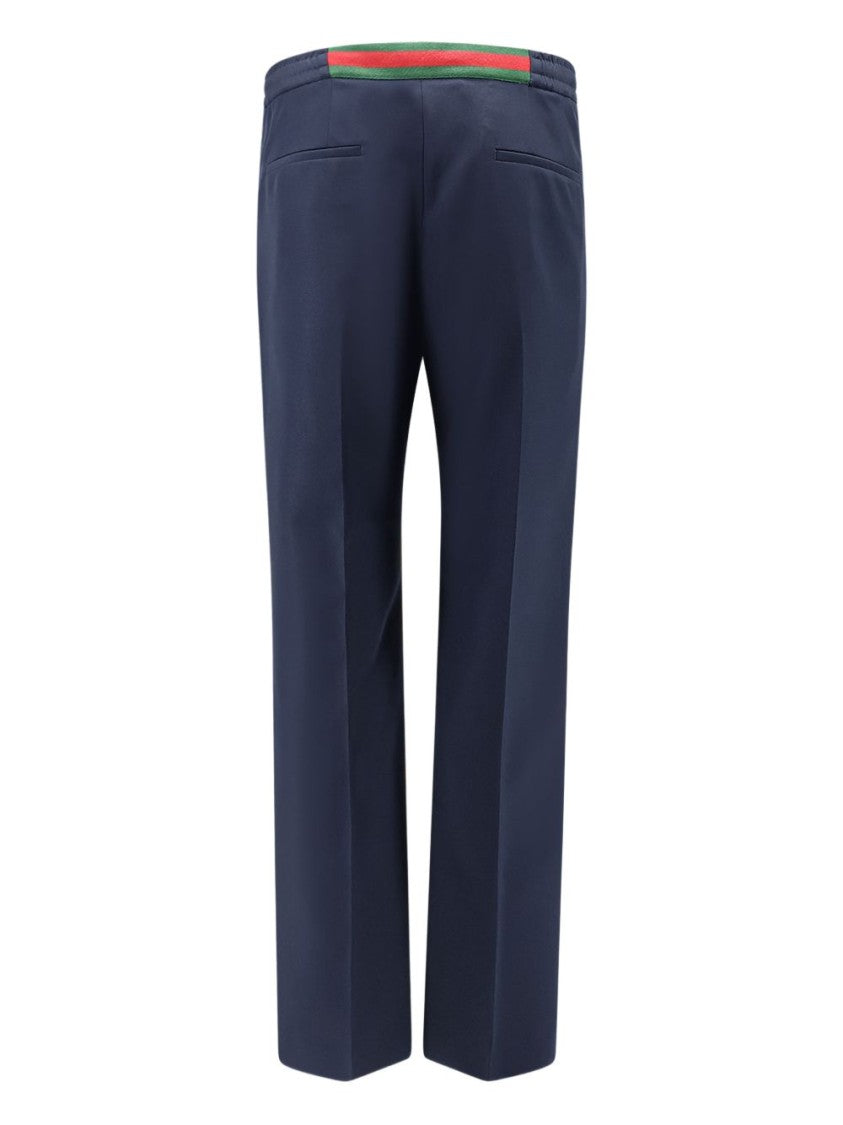 Gucci Tailored Straight-Leg Trousers With Distinctive Waistband Detail