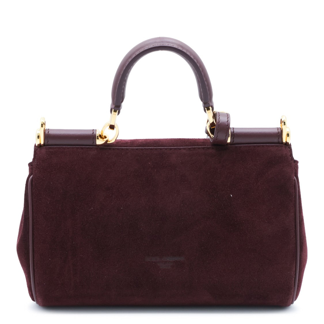Dolce & Gabbana Structured Handbag With Rich Burgundy Suede And Leather Accents