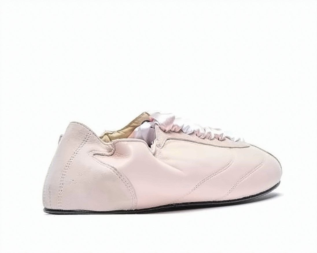 Repetto Lambskin Leather Sneakers With Ruched Satin Laces