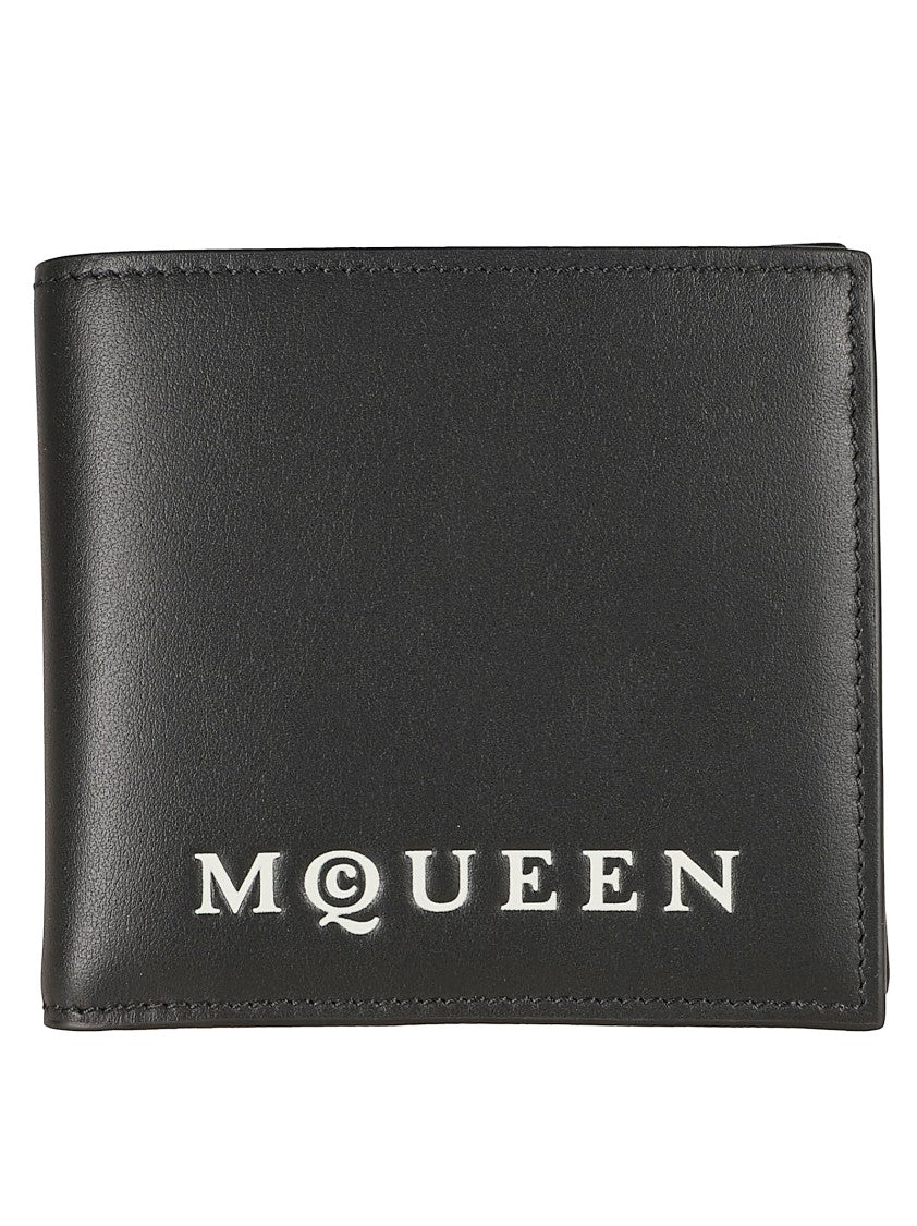 Alexander Mcqueen Sophisticated Black Calf Leather Wallet