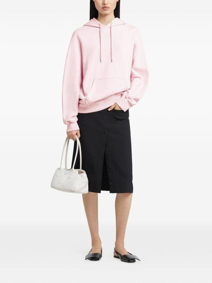 Courrèges Pink Silk And Nylon Knit Hoodies