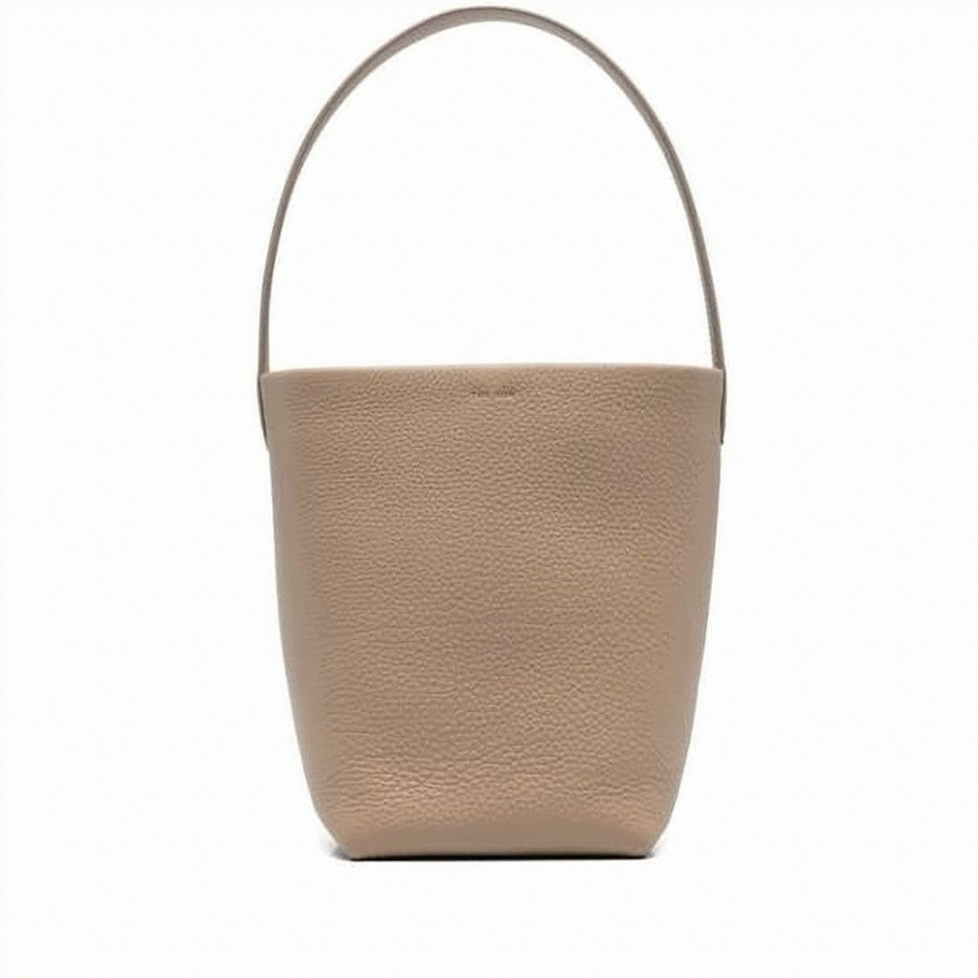The Row Textured Leather Small Bucket Tote Bag With Slim Shoulder Strap