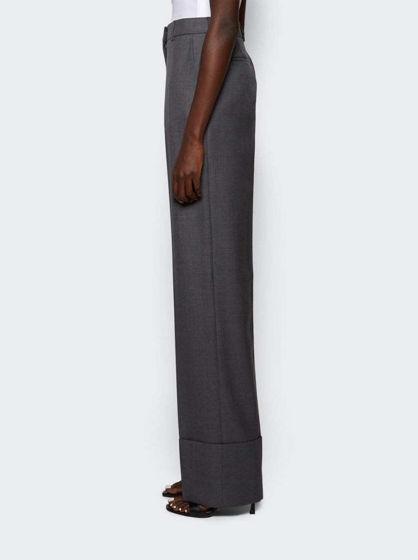 Valentino Virgin Wool Pants Grey Melange