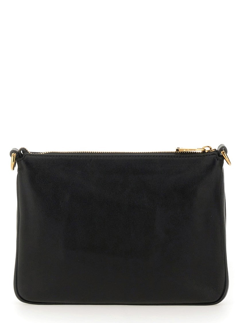 Versace "Tag" Lambskin Shoulder Bag With Prominent Logo