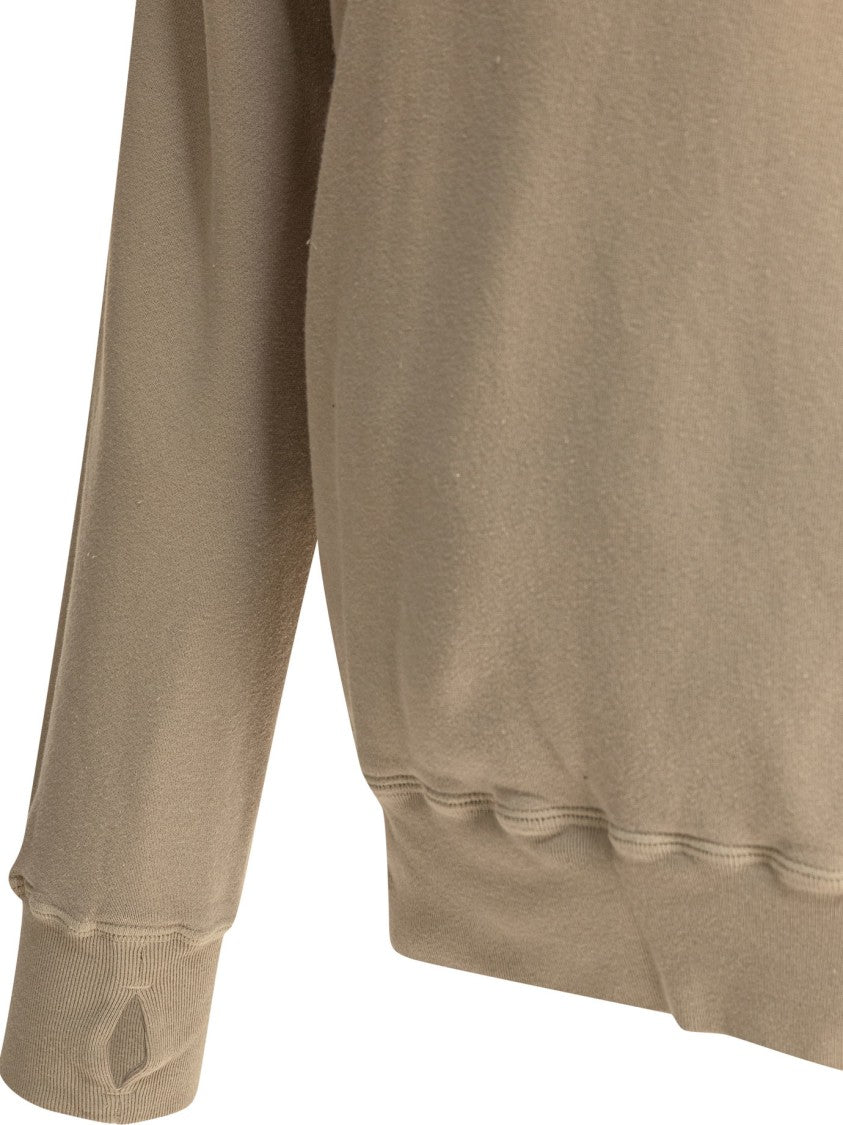 Nonnative Half-Zip Beige Sweatshirt With High Collar