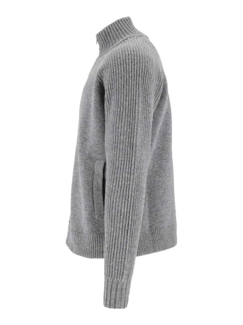 L.B.M. 1911 Maglie Drop S High Ribbed Collar Zip-Through Knit