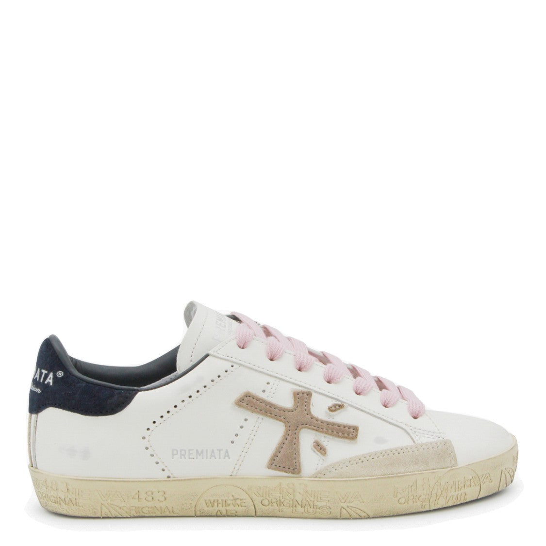 Premiata Low-Top Sneakers With Beige Suede Accents
