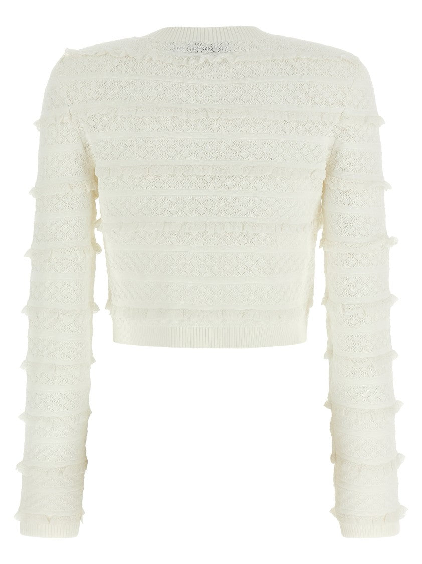 Self-Portrait 'Pointelle Diamante' Cardigan