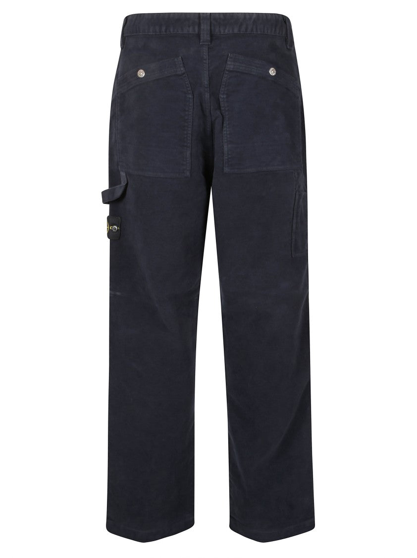 Stone Island Straight Cut Blue Trousers With Appeal