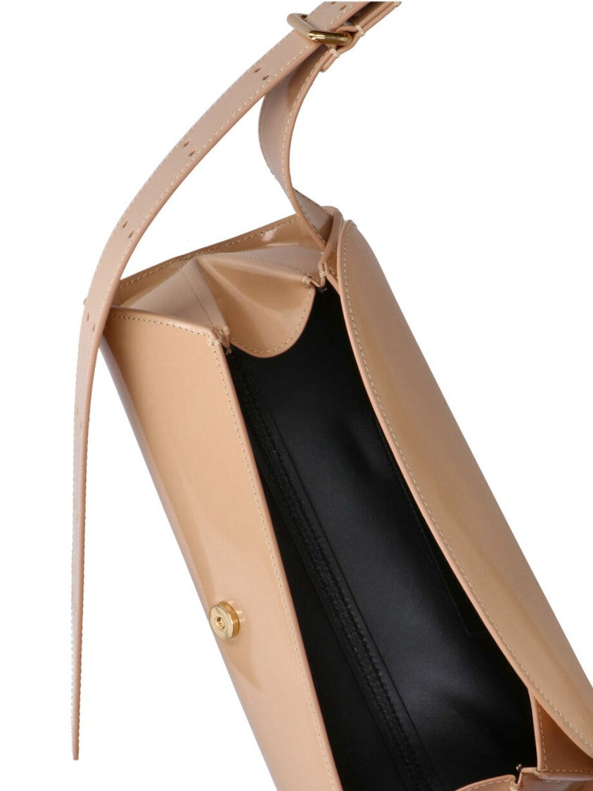 Jil Sander Beige Large Cannolo Calfskin Shoulder Bag