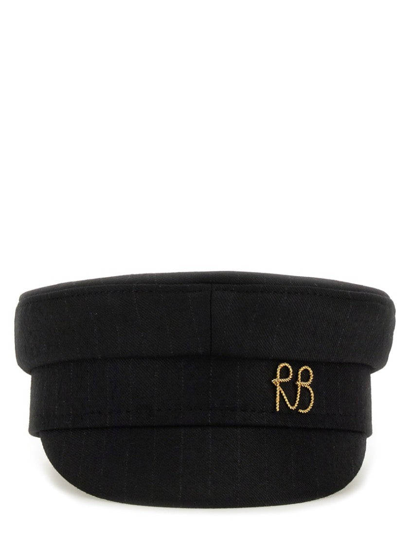 Ruslan Baginskiy Black Structured Wool-Blend Baker Boy Hat