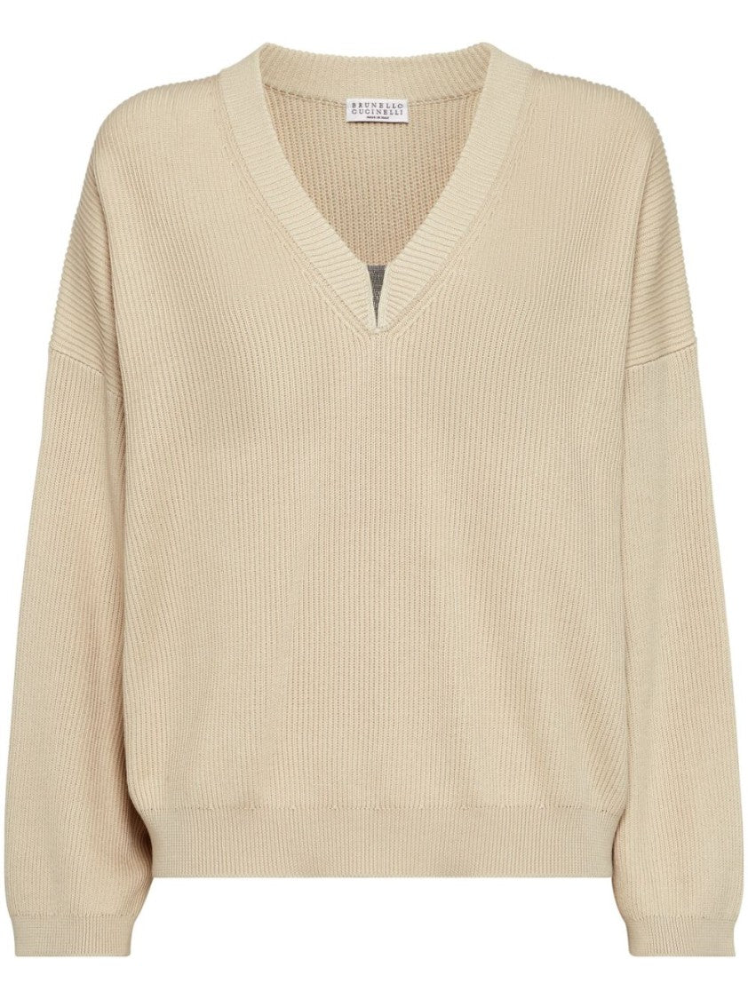 Brunello Cucinelli Relaxed Fit V-Neck Sweater