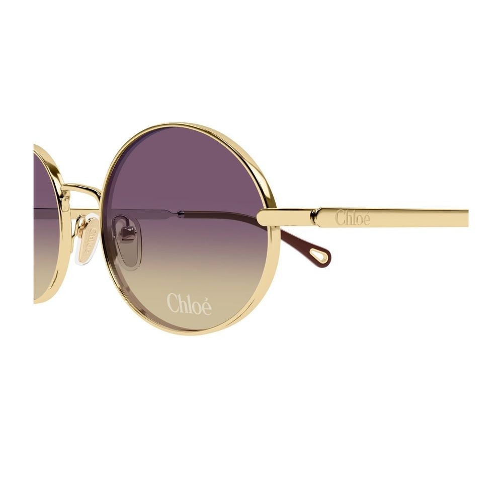 Chloé Ch0326s Aly – Linea Chloé Oval Gold Metal Frame Sunglasses