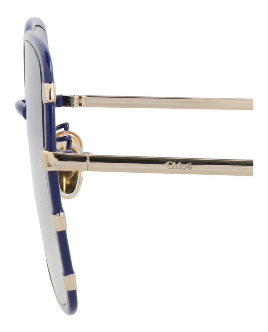 Chloé Square-Frame Metal Sunglasses