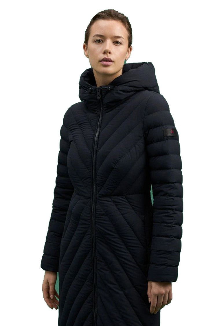 Peuterey Hooded Quilted Jacket With Diagonal Stitching