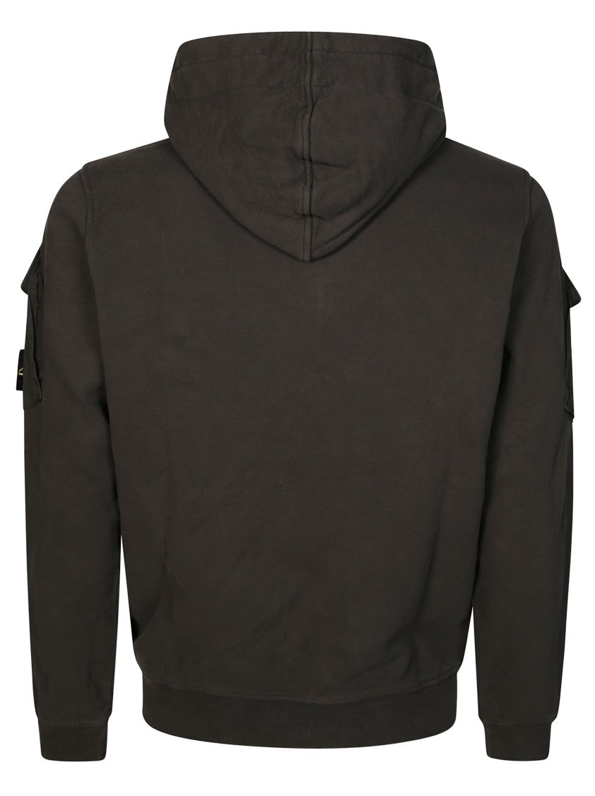 Stone Island Hooded Zip-Up Sweatshirt With Flap Pockets