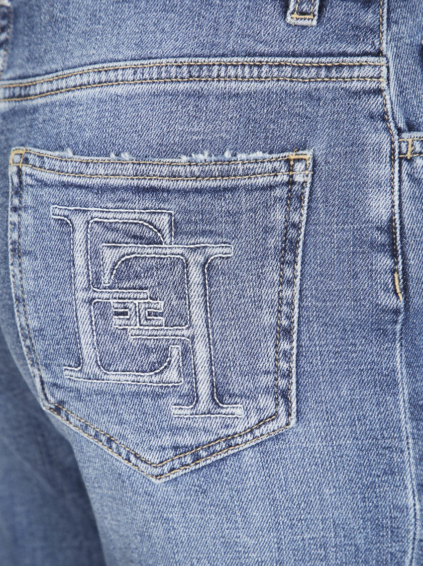 Elisabetta Franchi Mid-Rise Blue Skinny Jeans