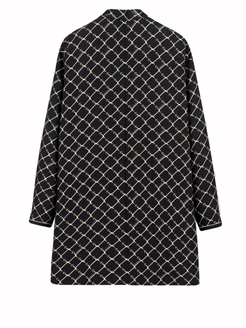 Gucci Geometric Chain-Link Printed Silk Twill Dress