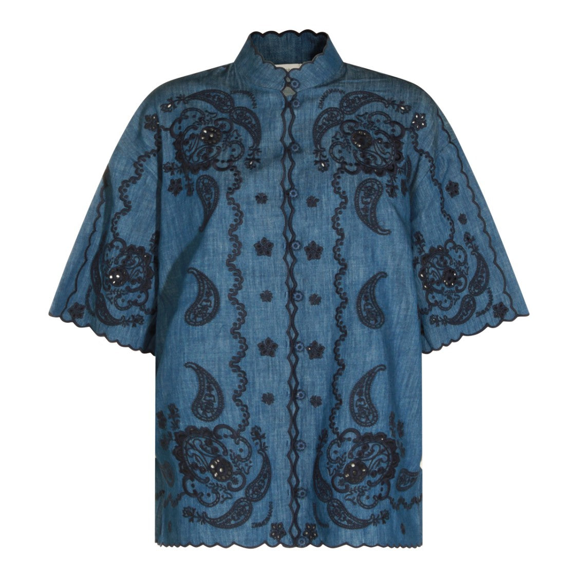 Zimmermann Blue Cotton Macrame Shirt