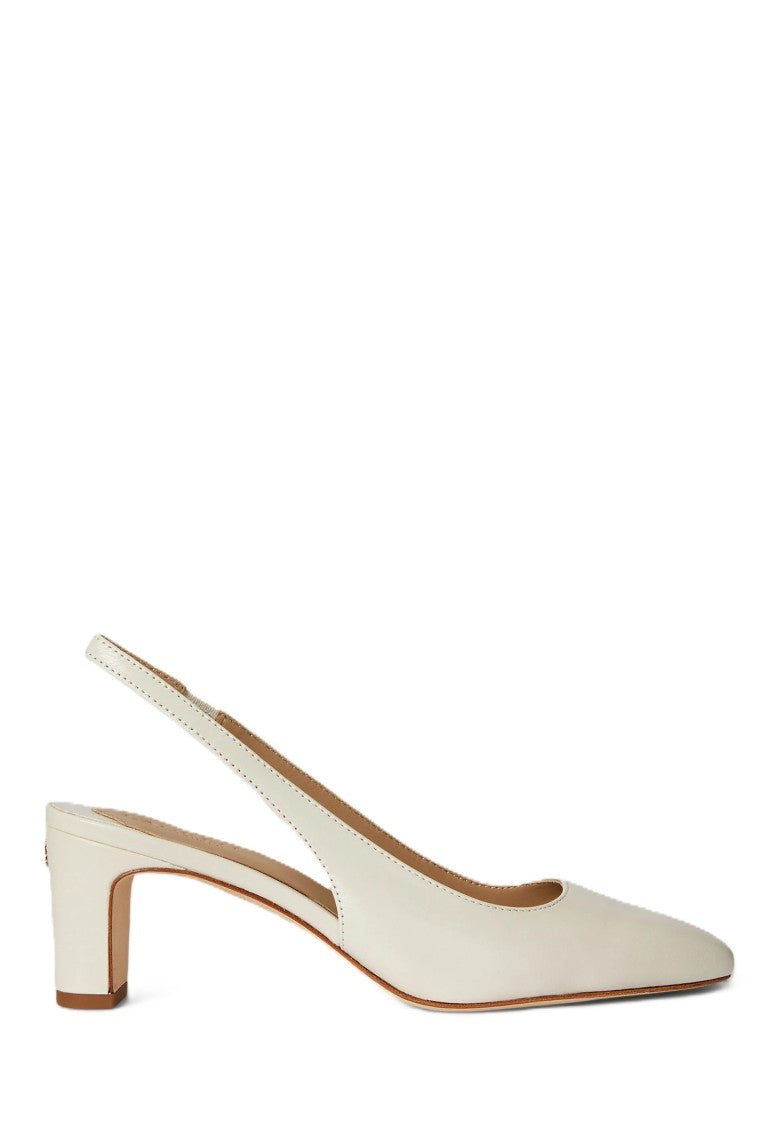 Lauren Ralph Lauren White Closed Toe Slingback Pumps