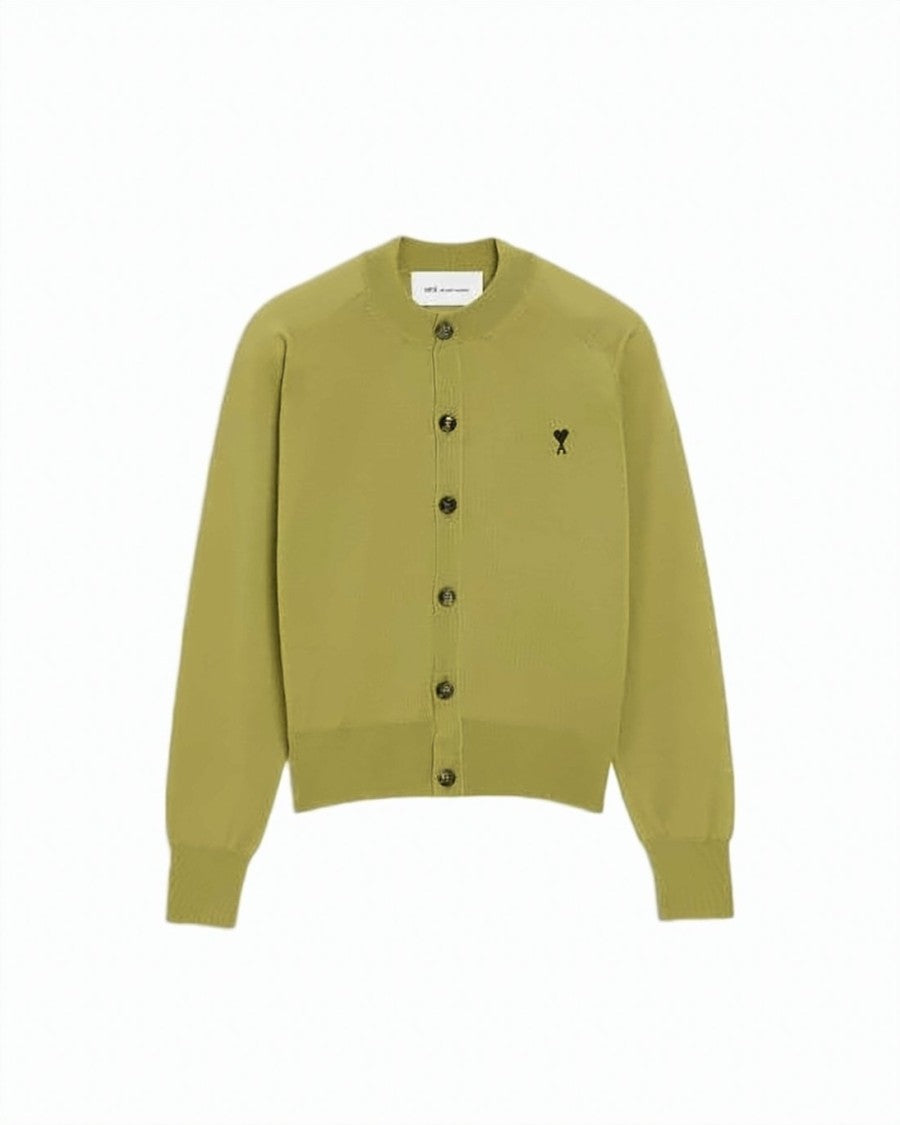 Ami Paris Wool Cardigan With Button-Up Front