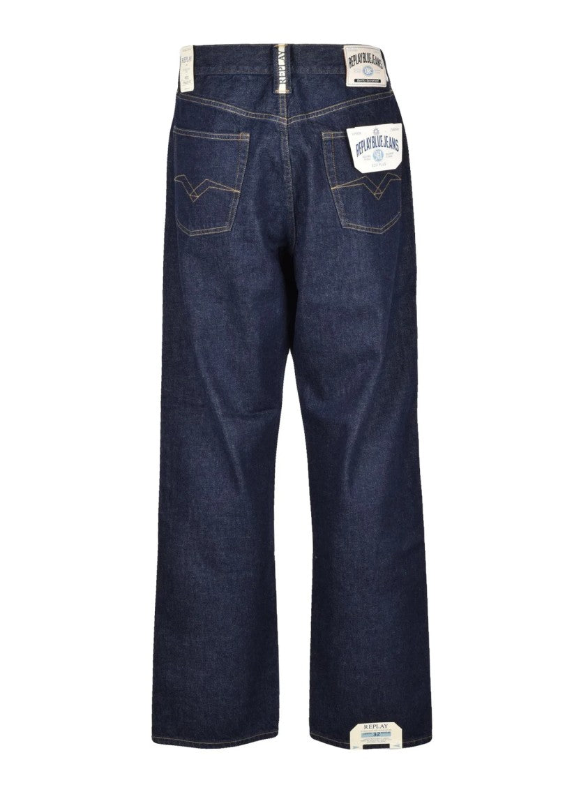 Replay Blue Cotton Straight Jeans