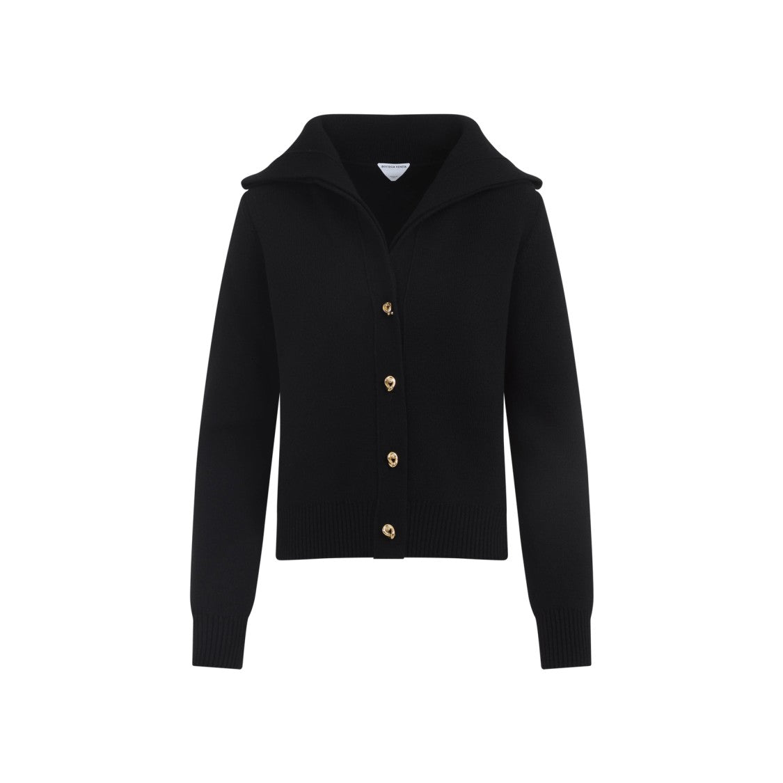 Bottega Veneta Pointed Collar Cardigan With Gold-Tone Knot Buttons