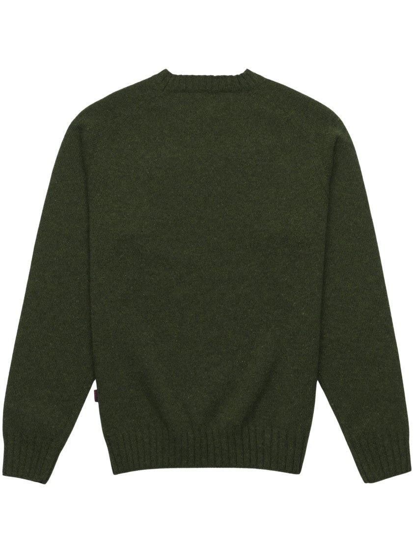 Sebago Forest Green Unisex Wool Leisure Jumper With Raglan Sleeves