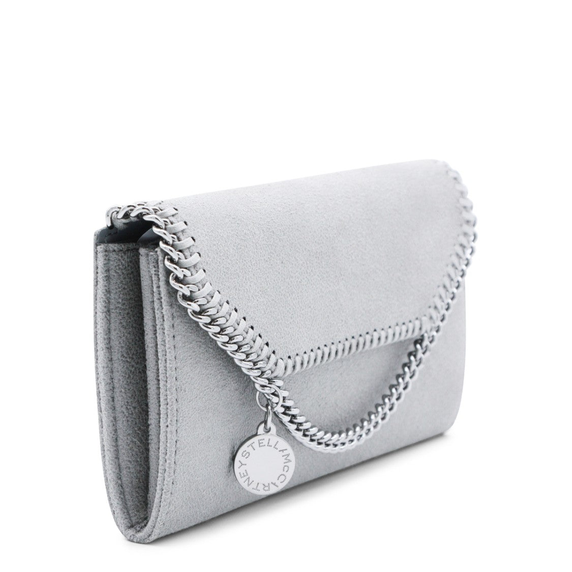 Stella Mccartney Light Grey Faux Leather Continental Wallet Crossbody Bag