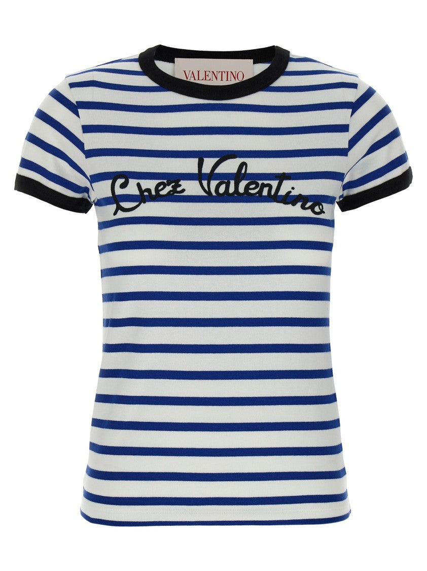 Valentino Garavani Striped Cotton Jersey T-Shirt