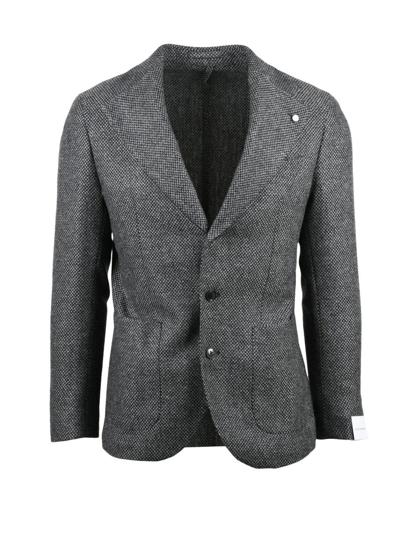 Luigi Bianchi Rounded Black And White Jacket With Button Closure