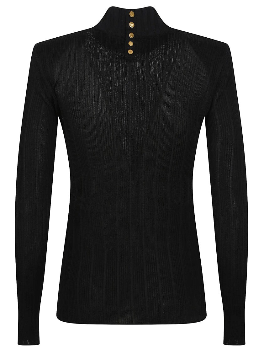 Elisabetta Franchi Fitted Black Viscose Sweater