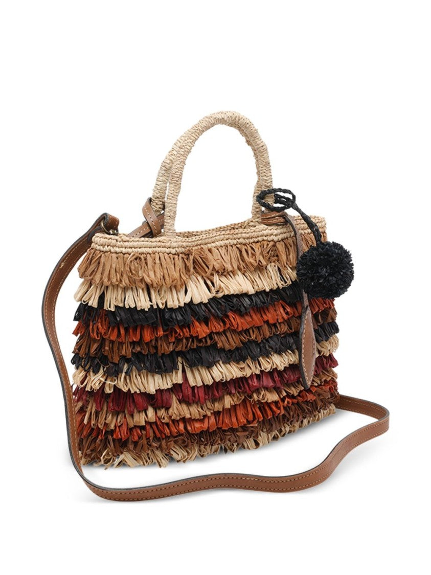 Afar Textured Fringe Handbag With Versatile Design