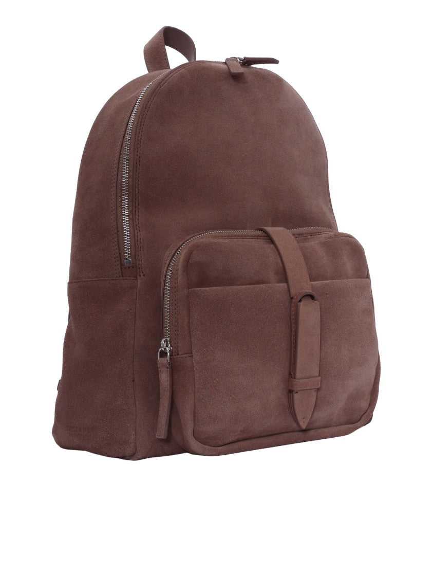 Claudio Orciani Smooth Suede Padded Backpack